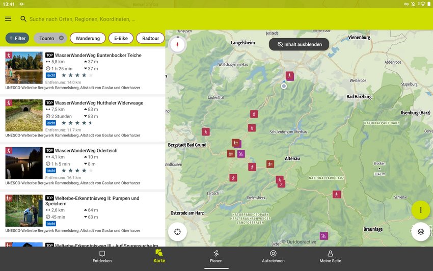 Screenshot Welterbe im Harz App